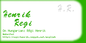 henrik regi business card