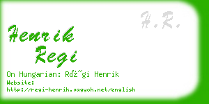 henrik regi business card